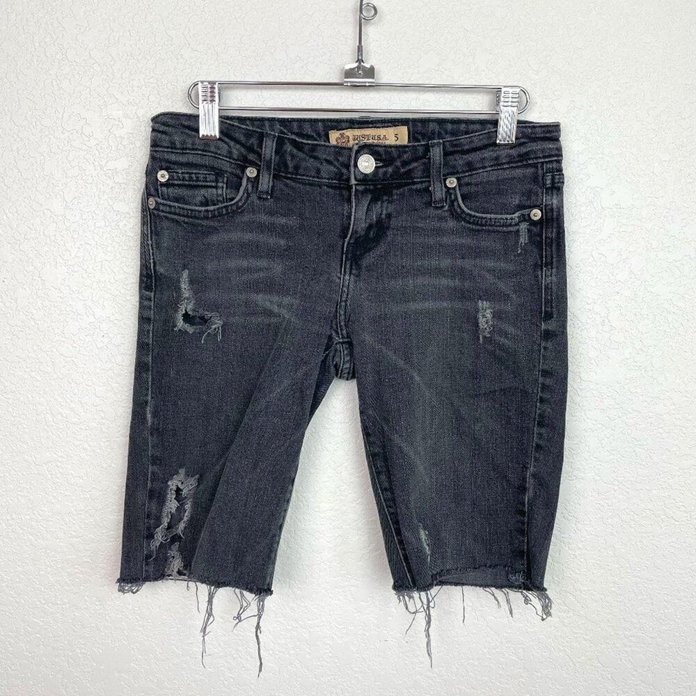 JUST USA Black Distressed Cutoff Shorts Size 5